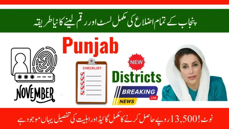 Punjab Districts BISP November 2025 Payments Full District-Wise Release Schedule & Latest Camp List
