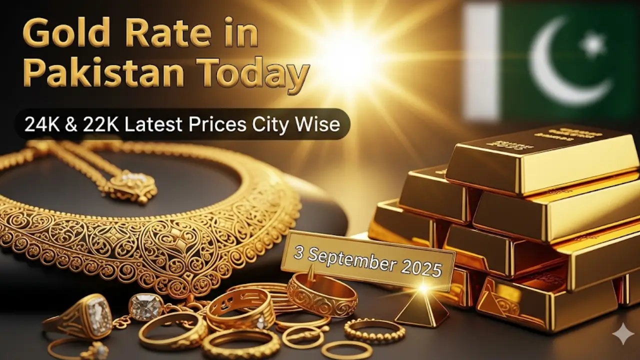 Today Gold Rate in Pakistan 3 September 2025 City Wise 24K and 22K Tola and 10 Gram Prices