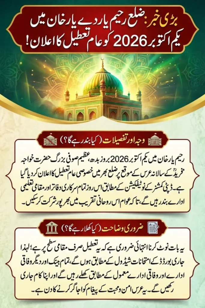 Exciting Update: Pakistan Announces Special 1 October 2026 Holiday Check Details!