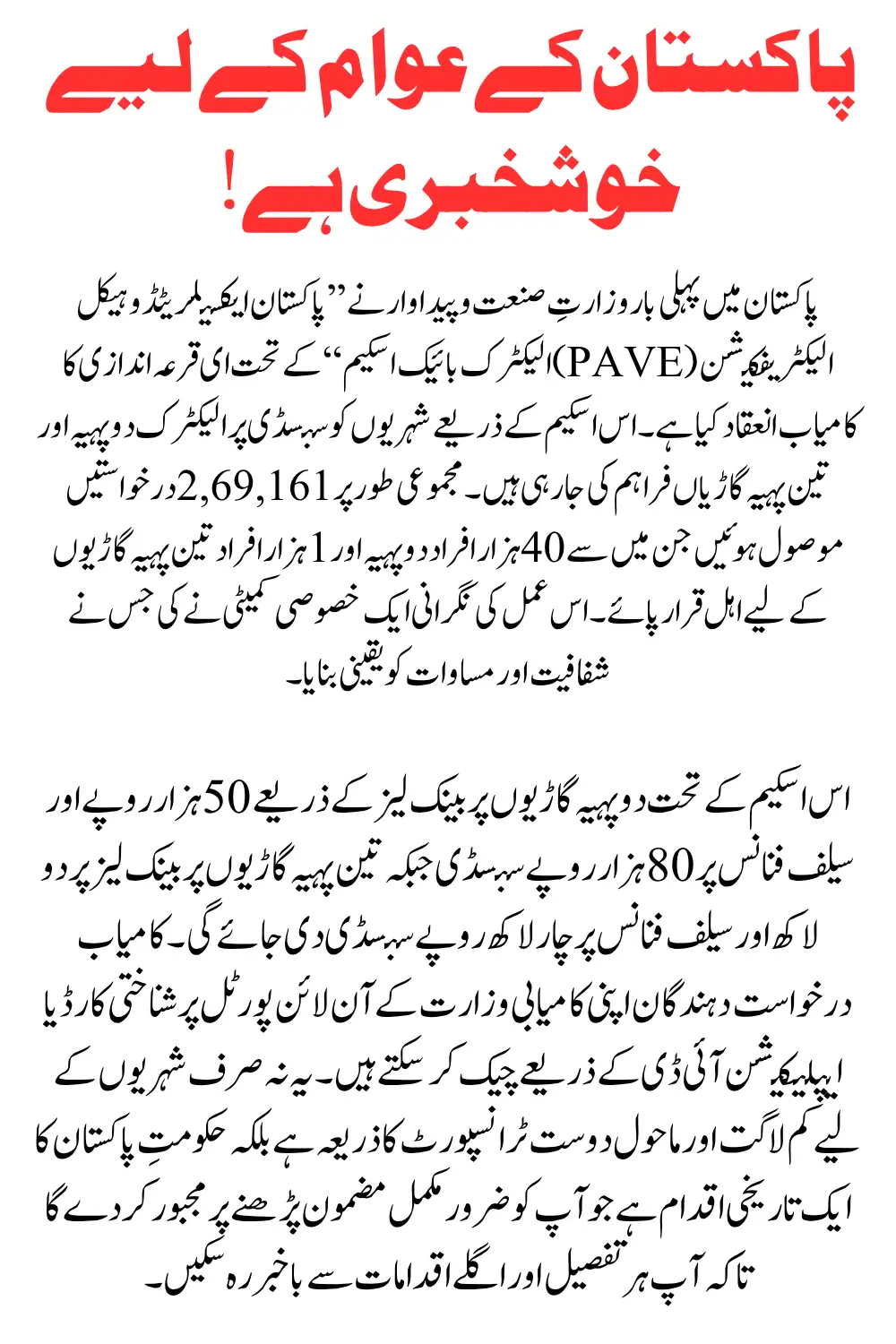 PAVE Electric Bike Scheme: 40,000 Winners Announced - How to Check Your CNIC Result and Next Steps