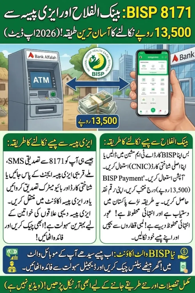 BISP 8171 ATM Guide – Complete 2026 Update for Easy Withdrawals via Bank Alfalah and EasyPaisa
