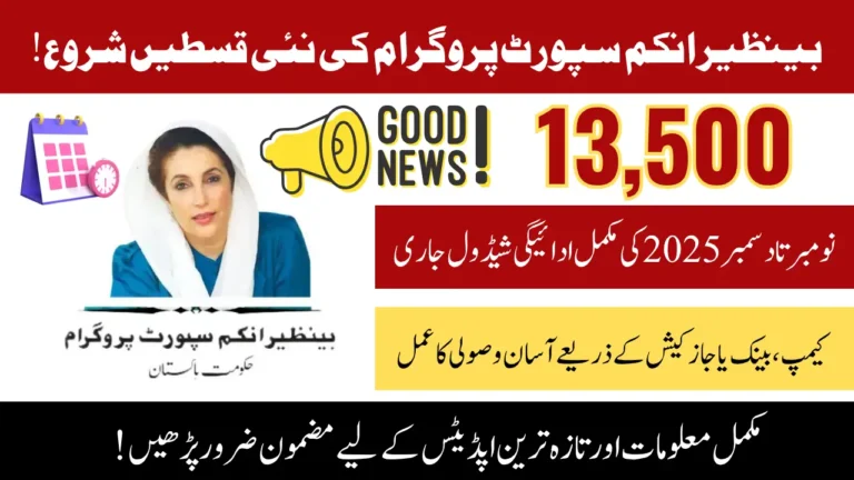 BISP 8171 Camp Payment Schedule for November to December 2025 – Now Full Guide with Latest Details