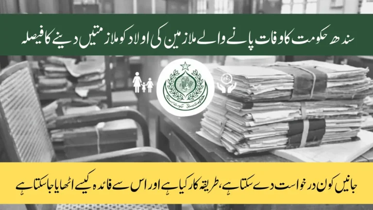 Sindh Government Announces Jobs for Children of Deceased Employees A Clear, Simple Guide for Pakistani Families