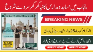 CM Maryam Nawaz Begins Punjab Mosque & Madrassa House-to-House Survey 2025-26 Across the Province
