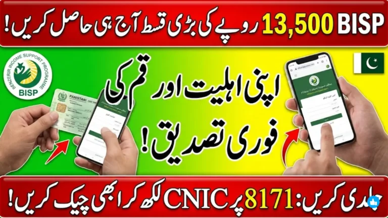 8171 CNIC Verification BISP Payment Insight Check Digital ID Confirmation and 13500 Track