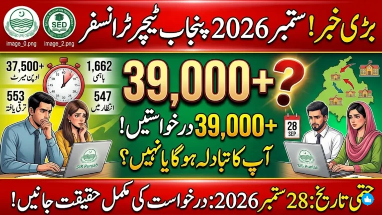 Punjab Teacher Transfer September 2026 Massive Application Surge 39,000 Teachers Apply