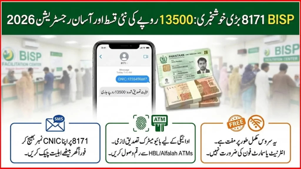 BISP 8171 SMS Check 2026 Easy CNIC Verification and Rs. 13,500 Payment Update
