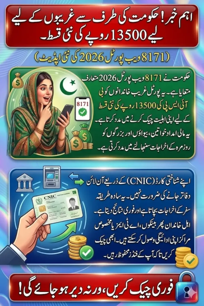8171 Web Portal 2026: Check BISP 13500 New Installment Online Using CNIC